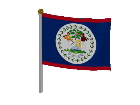 Belize Breeze Pole animated flag GIF