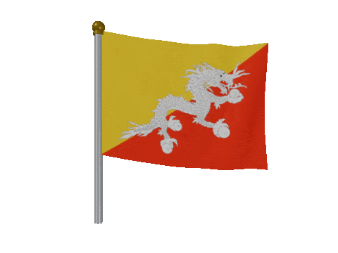 Bhutan Breeze Pole animated flag GIF