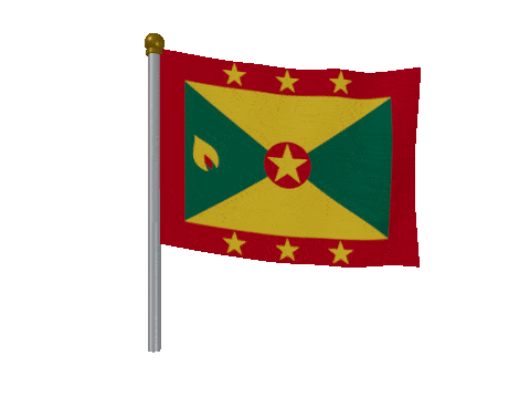 Grenada Breeze Pole animated flag GIF