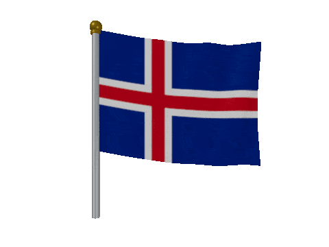 Iceland Breeze Pole animated flag GIF