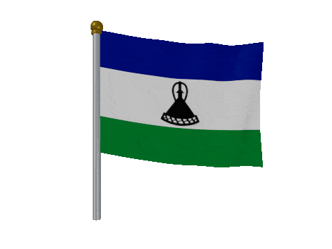 Lesotho Breeze Pole animated flag GIF