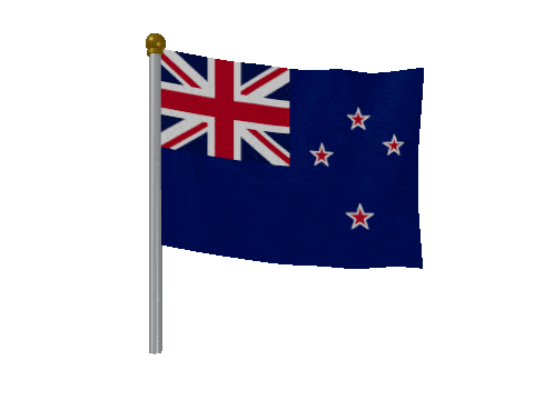 New Zealand Breeze Pole animated flag GIF