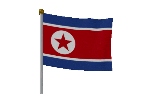 North Korea Breeze Pole animated flag GIF