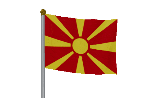 North Macedonia Breeze Pole animated flag GIF