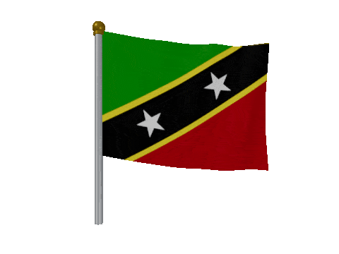 Saint Kitts And Nevis Breeze Pole animated flag GIF