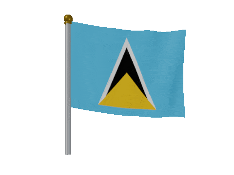Saint Lucia Breeze Pole animated flag GIF