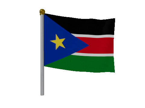 South Sudan Breeze Pole animated flag GIF
