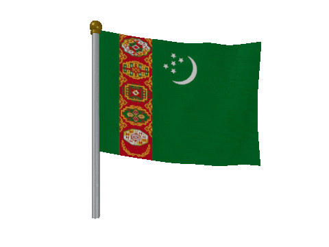 Turkmenistan Breeze Pole animated flag GIF