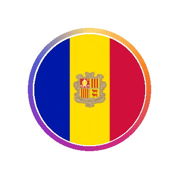 Andorra Gradient Ring animated flag GIF