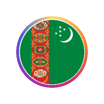 Turkmenistan Gradient Ring animated flag GIF