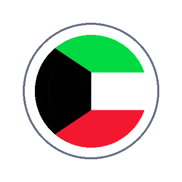 Kuwait Circle Ripple animated flag GIF