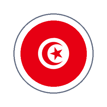 Tunisia Circle Ripple animated flag GIF