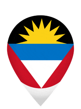 Antigua And Barbuda Drop Pin Bounce animated flag GIF