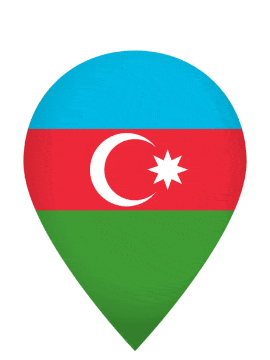 Azerbaijan Drop Pin Bounce animated flag GIF