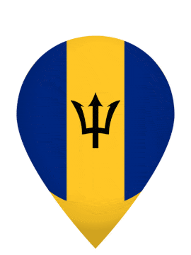 Barbados Drop Pin Bounce animated flag GIF