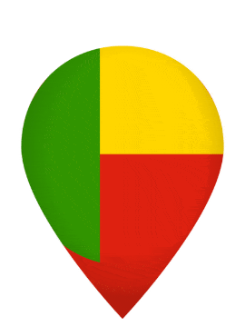 Benin Drop Pin Bounce animated flag GIF