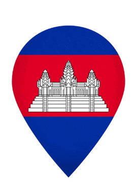 Cambodia Drop Pin Bounce animated flag GIF