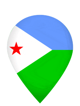 Djibouti Drop Pin Bounce animated flag GIF