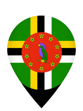 Dominica Drop Pin Bounce animated flag GIF