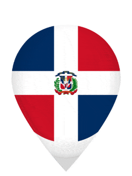 Dominican Republic Drop Pin Bounce animated flag GIF