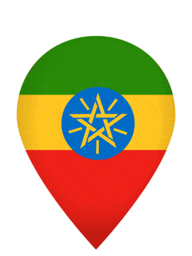 Ethiopia Drop Pin Bounce animated flag GIF