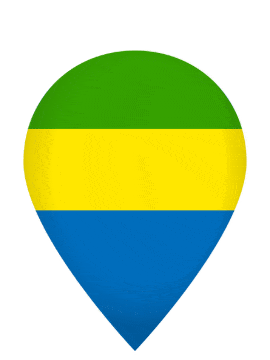 Gabon Drop Pin Bounce animated flag GIF