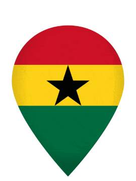 Ghana Drop Pin Bounce animated flag GIF