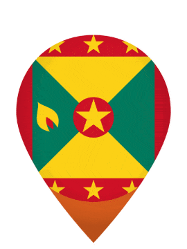 Grenada Drop Pin Bounce animated flag GIF