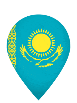 Kazakhstan Drop Pin Bounce animated flag GIF