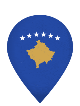 Kosovo Drop Pin Bounce animated flag GIF