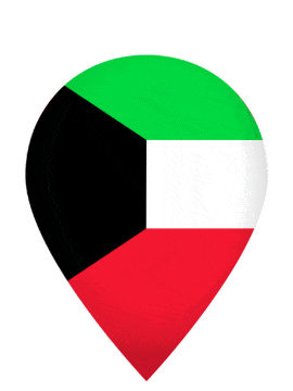 Kuwait Drop Pin Bounce animated flag GIF