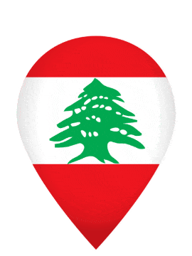 Lebanon Drop Pin Bounce animated flag GIF