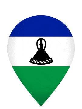 Lesotho Drop Pin Bounce animated flag GIF