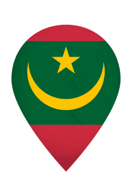 Mauritania Drop Pin Bounce animated flag GIF