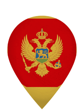 Montenegro Drop Pin Bounce animated flag GIF