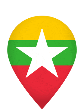 Myanmar Drop Pin Bounce animated flag GIF