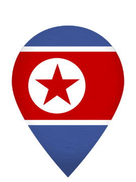 North Korea Drop Pin Bounce animated flag GIF
