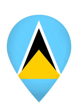 Saint Lucia Drop Pin Bounce animated flag GIF