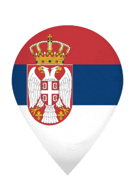 Serbia Drop Pin Bounce animated flag GIF