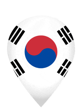 South Korea Drop Pin Bounce animated flag GIF