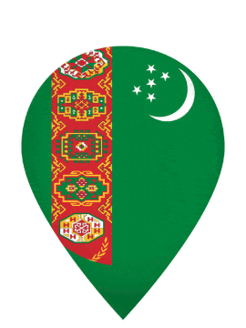 Turkmenistan Drop Pin Bounce animated flag GIF