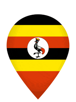 Uganda Drop Pin Bounce animated flag GIF
