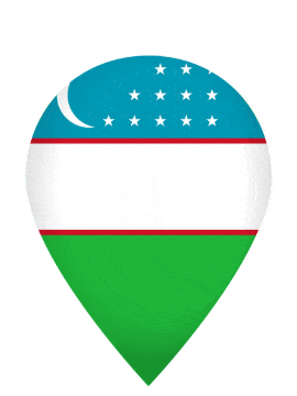 Uzbekistan Drop Pin Bounce animated flag GIF