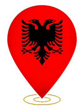 Albania Drop Pin Heartbeat animated flag GIF