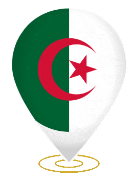 Algeria Drop Pin Heartbeat animated flag GIF