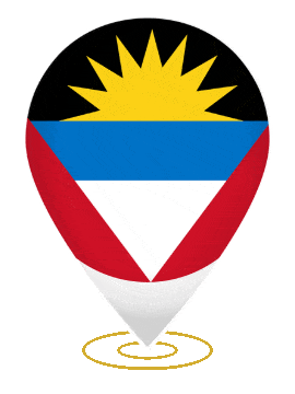 Antigua And Barbuda Drop Pin Heartbeat animated flag GIF