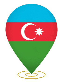 Azerbaijan Drop Pin Heartbeat animated flag GIF