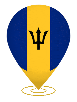 Barbados Drop Pin Heartbeat animated flag GIF