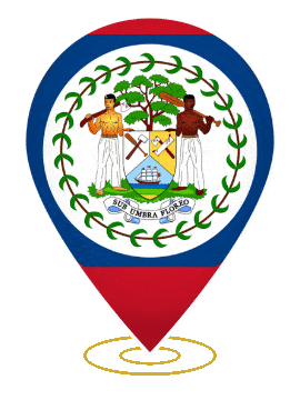 Belize Drop Pin Heartbeat animated flag GIF