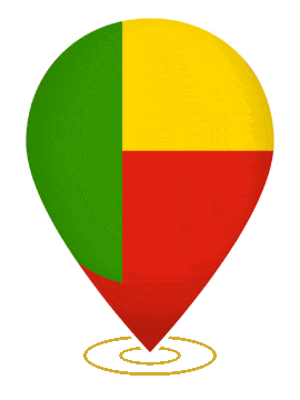 Benin Drop Pin Heartbeat animated flag GIF